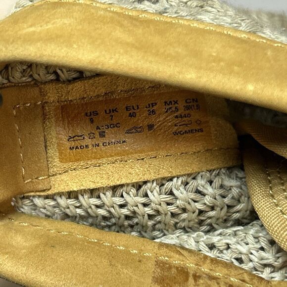 Timberland Shoes Open Weave Wheat/Brown Leather Combat Boots Womens Size 9 - Picture 6 of 7